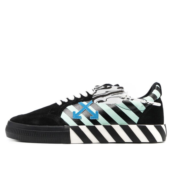Vulc Low Top Diag Stripes Sneaker Black Mint Blue (2021)