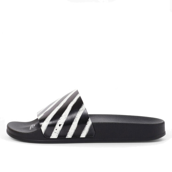 Spray Stripes Slides Black White (2019)