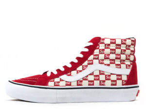Sk8-Hi Supreme Red Checker Logo
