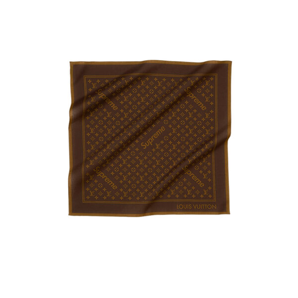 x Supreme Monogram LV Bandana Brown (FW17)