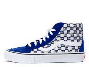 Sk8-Hi Supreme Blue Checker Logo